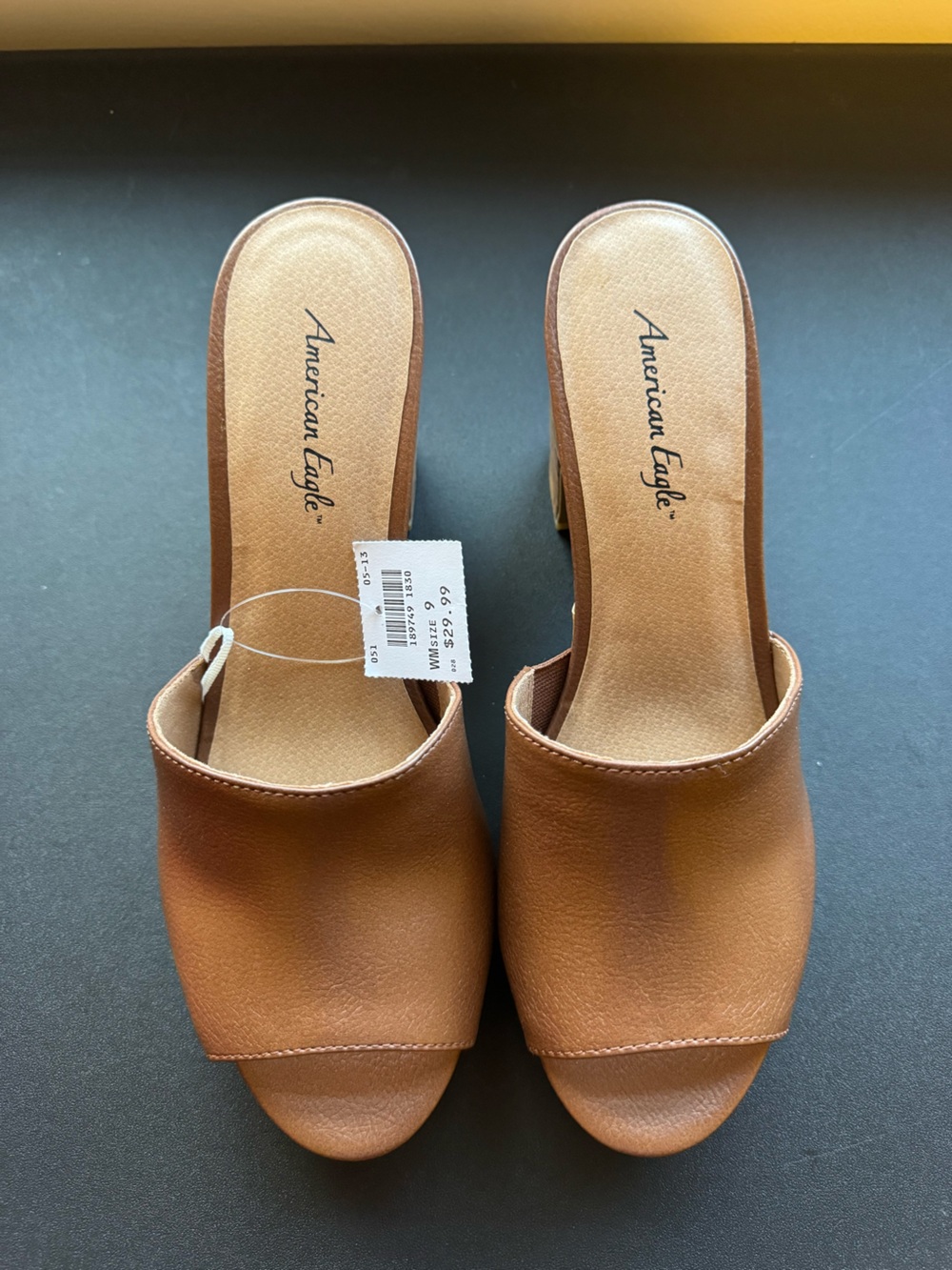American Eagle Outfitters Brown Open-Toe Slide Mules